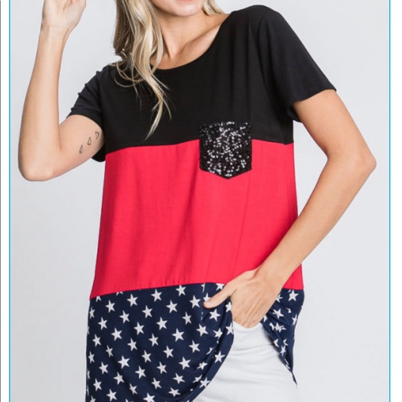 Tops | Red White And Blue Tunic Top 